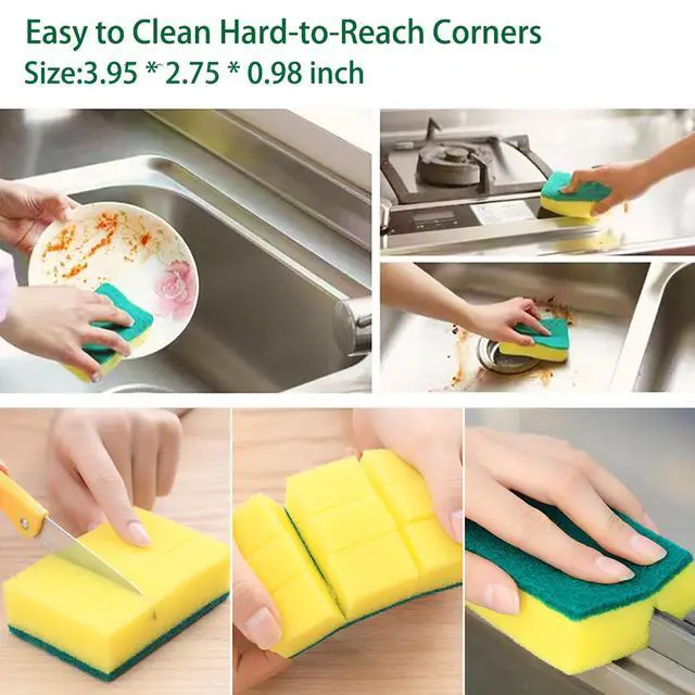 Alt view image 6 of 7 - Sponges Kitchen 16 Count, Heavy Duty Scrub Sponges for Cleaning, Effortlessly Clean Your Stovetop, Sinks, Stoves, Appliances