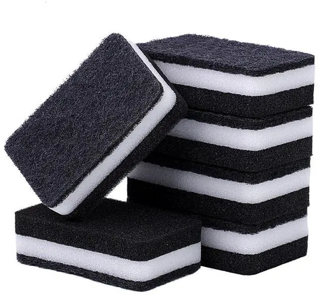 Main image of Kitchen Cleaning Sponges, 6 Pack Heavy Duty Scrub Sponges Cleans Fast Non-Scratch Sponge for Washing Dishes and Cleaning Kitchen (Black)