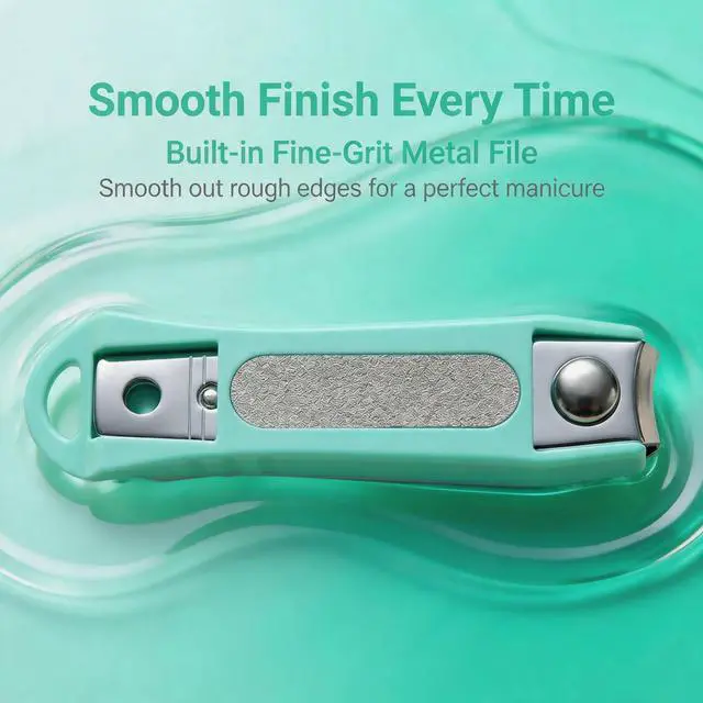 Alt view image 3 of 7 - Ultra Sharp Nail Clipper Set, Fingernail and Toenail Trimmer Cutter, Stainless Steel, Curved Blade, Sturdy, Nail Catcher, Nail Files for Men and Women