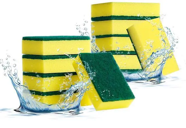 Main image of 10-Pack Heavy Duty Scrub Sponges, Non-Scratch Kitchen Sponge with Durable Scouring Pad, Dual-Sided Cleaning Reusable Sponge for Dishes, Pots, Pans, Sinks Extra Absorbent & Long-Lasting