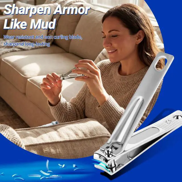Alt view image 3 of 7 - Heavy-Duty Stainless Steel Toenail Clippers Set with Built-in File, Sharp Precision Nail Cutter & Fingernail Trimmer for Men Women Seniors Thick Nails Daily Use