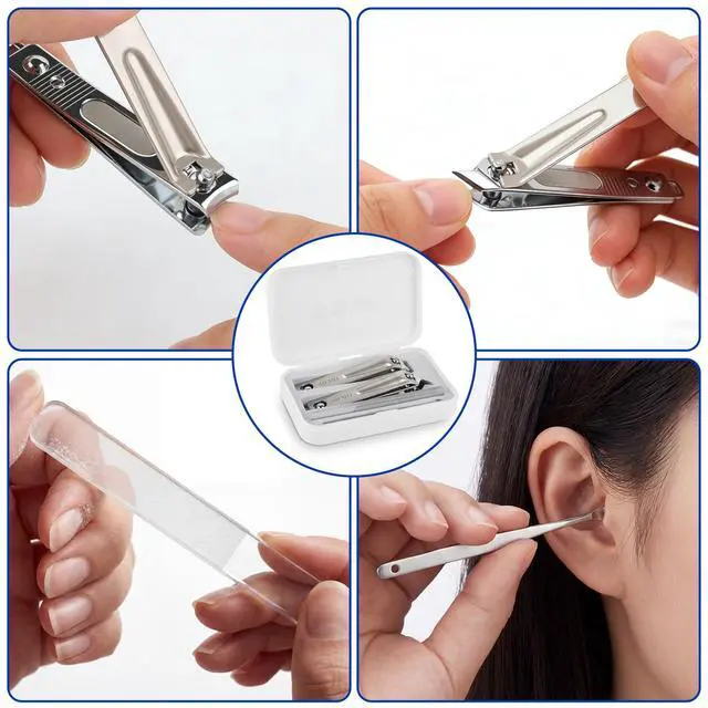 Alt view image 6 of 7 - Heavy-Duty Stainless Steel Toenail Clippers Set with Built-in File, Sharp Precision Nail Cutter & Fingernail Trimmer for Men Women Seniors Thick Nails Daily Use