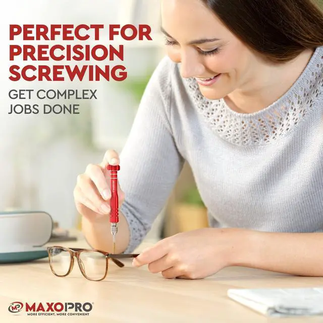 Alt view image 5 of 7 - 5-in-1 Multifunctional Eyeglass Screwdriver Kit | Mini Screwdriver for Glasses with Swivel Head and Strong Magnetic Tips | Premium Set for Eyeglass Sunglasses Electronics Phone Jewelry - By MaxoPro