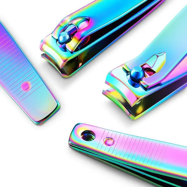 Alt view image 2 of 7 - 6 Pcs Rainbow Stainless Steel Nail Clipper Set Fingernail Clipper for Women Men