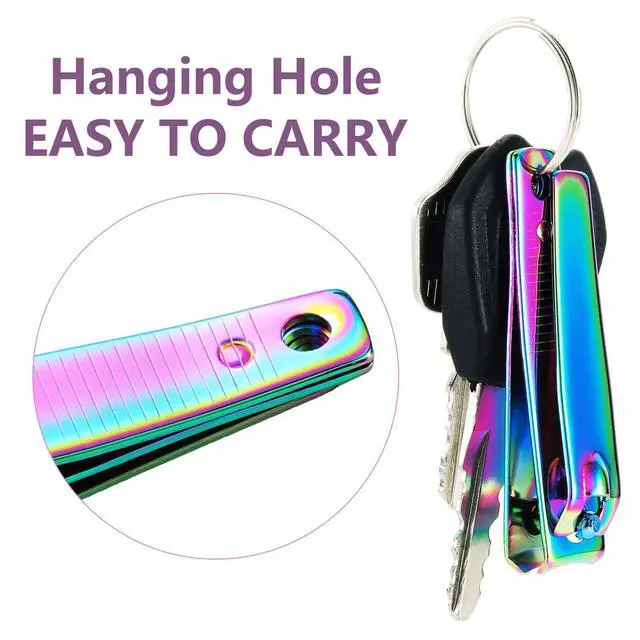 Alt view image 7 of 7 - 6 Pcs Rainbow Stainless Steel Nail Clipper Set Fingernail Clipper for Women Men