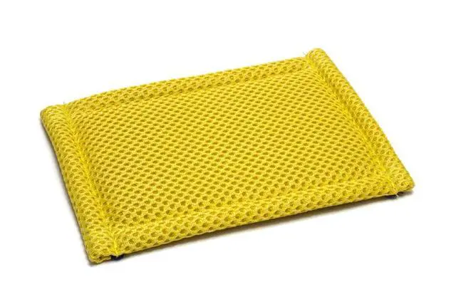 Alt view image 2 of 3 - Microfiber Dish and Kitchen Scrubbing Sponge - 4.25"x6.25" - Dish Sponge Replacement, Scratch-Free Scouring Pad, Laundry and Dishwasher Safe (6, Grey and Gold)