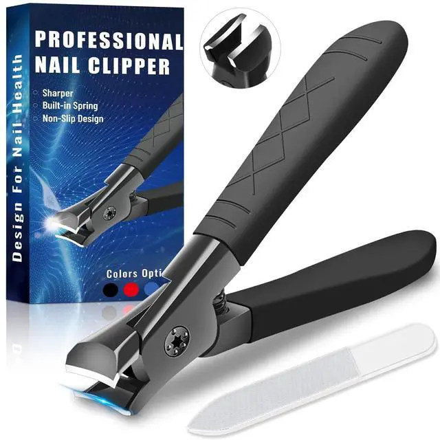 Main image of Professional Nail Clippers for Thick Toenails - Ultra Sharp, Anti-Slip Set With Long Handle for Men, Women and Seniors - Stainless Steel Large Clippers