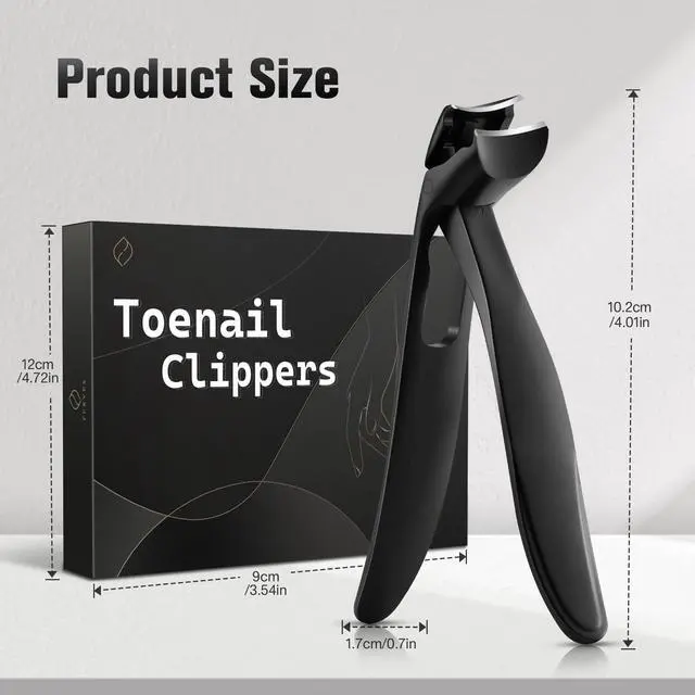 Alt view image 7 of 7 - Angled Head Long Handled Toenail Clipper for Seniors - Large Wide Jaw Nail Clipper with Catcher for Thick Nails - Easier Trimming, Ergonomic Design (Black