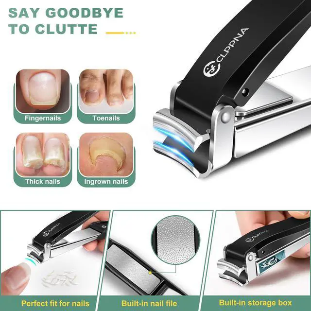 Alt view image 3 of 7 - Nail Clippers for Men with Catcher, CLPPNA Heavy Duty Finger Nail Clippers Adult, Stainless Steel Nail Cutter, Fingernail & Toenail Clippers Ideal Gift for Men & Grooming Gifts