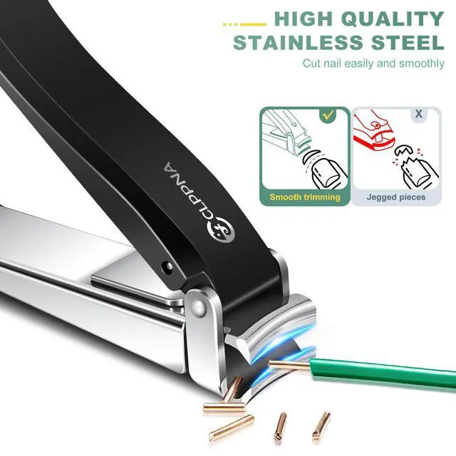 Alt view image 5 of 7 - Nail Clippers for Men with Catcher, CLPPNA Heavy Duty Finger Nail Clippers Adult, Stainless Steel Nail Cutter, Fingernail & Toenail Clippers Ideal Gift for Men & Grooming Gifts
