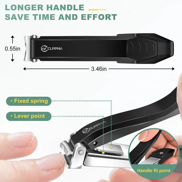 Alt view image 7 of 7 - Nail Clippers for Men with Catcher, CLPPNA Heavy Duty Finger Nail Clippers Adult, Stainless Steel Nail Cutter, Fingernail & Toenail Clippers Ideal Gift for Men & Grooming Gifts