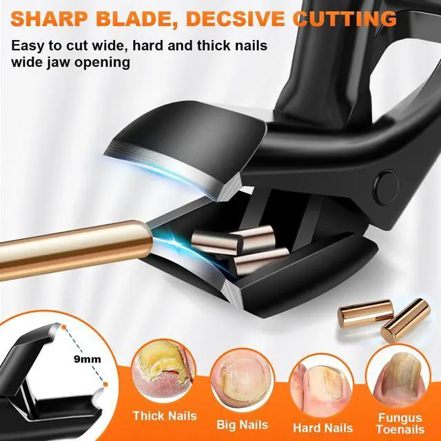 Alt view image 3 of 7 - Toenail Clippers for Seniors, 2026 Upgrade Angled Head Nail Clippers for Men with Catcher, CLPPNA Ergonomic Toenails Clipper for Thick Toenails Long Handle, Sharp Wide Jaw Fingernail Clippers Adult