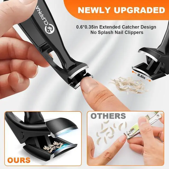 Alt view image 4 of 7 - Toenail Clippers for Seniors, 2026 Upgrade Angled Head Nail Clippers for Men with Catcher, CLPPNA Ergonomic Toenails Clipper for Thick Toenails Long Handle, Sharp Wide Jaw Fingernail Clippers Adult