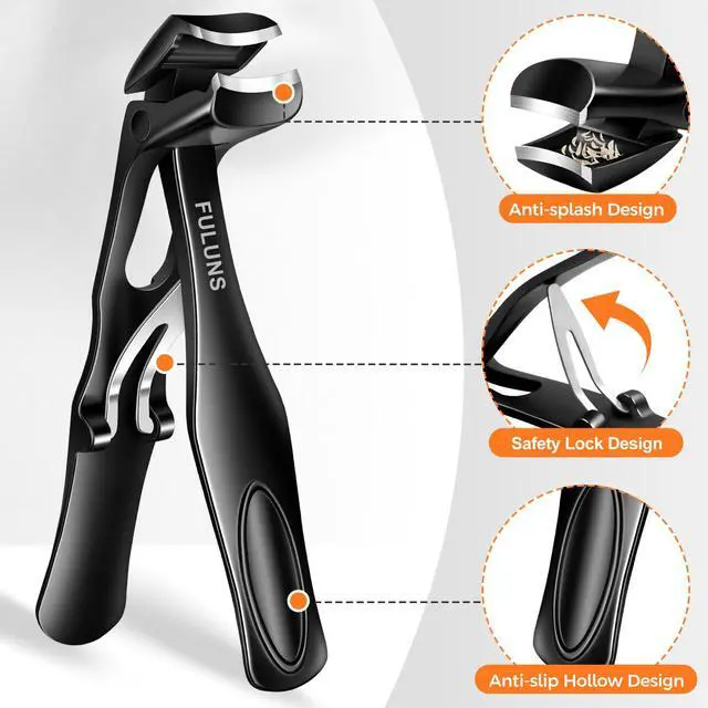 Alt view image 2 of 7 - Nail Clippers for Men Thick Nails with Angled Head & Wide Opening, Heavy Duty Large Nail Clippers for Seniors with Catcher, 2026 Slanted Sharp Nail Clippers Set Gifts for Men Women Adults