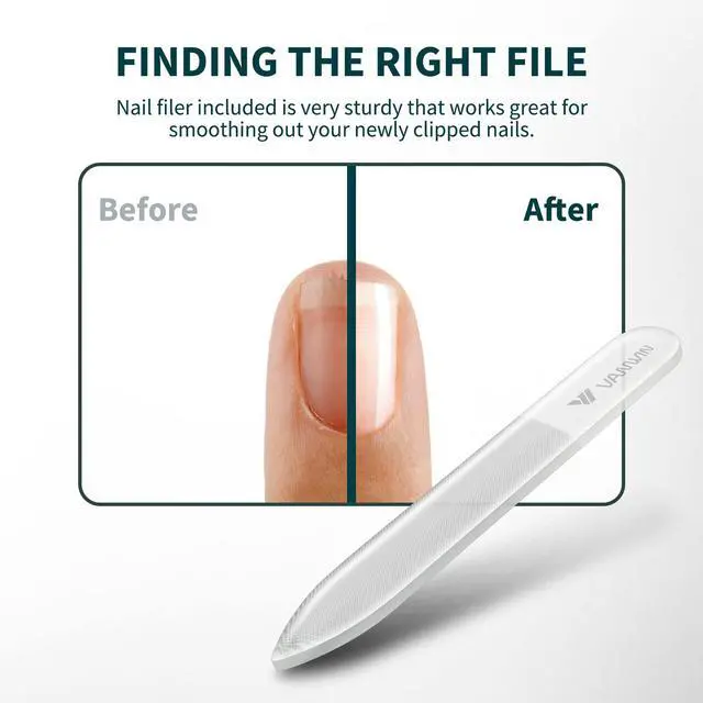 Alt view image 6 of 7 - Nail Clippers with Catcher, No Splash Fingernail Toenail Clippers with Sharp Curved Blade and Glass Nail File, Wide Jaw Opening Stainless Steel Nail Cutter Trimmer for Seniors Adult Men Women
