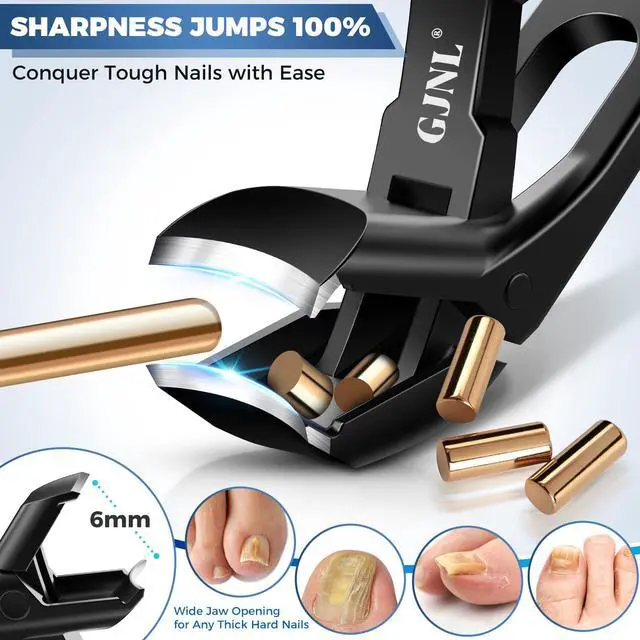 Alt view image 3 of 7 - Toenail Clippers for Seniors Thick Toenails, 2026 Upgrade Angled Nail Clipper for Seniors, Toe Nail Clippers for Men with Wide Jaw Opening, Heavy Duty Fingernail Clipper