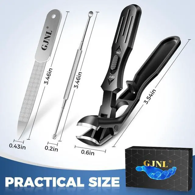 Alt view image 6 of 7 - Toenail Clippers for Seniors Thick Toenails, 2026 Upgrade Angled Nail Clipper for Seniors, Toe Nail Clippers for Men with Wide Jaw Opening, Heavy Duty Fingernail Clipper