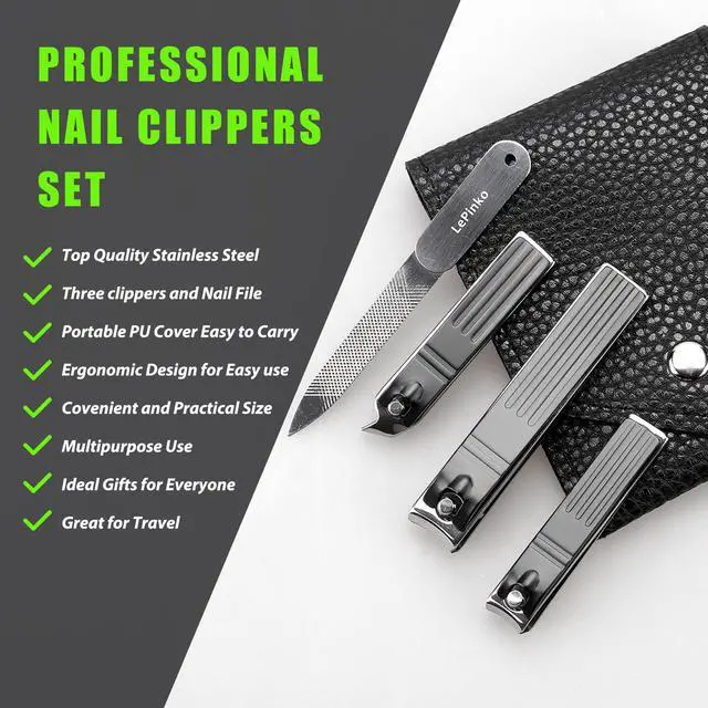 Alt view image 2 of 7 - Heavy Duty Podiatrist Toenail Clippers for Thick and Ingrown Nails, Toe Nail Clippers Sets for Men Women Seniors, Stainless Steel 4PCS