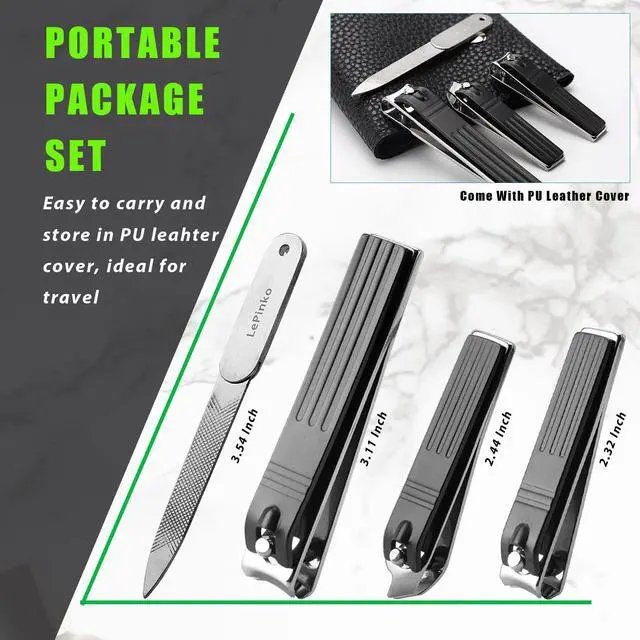 Alt view image 4 of 7 - Heavy Duty Podiatrist Toenail Clippers for Thick and Ingrown Nails, Toe Nail Clippers Sets for Men Women Seniors, Stainless Steel 4PCS