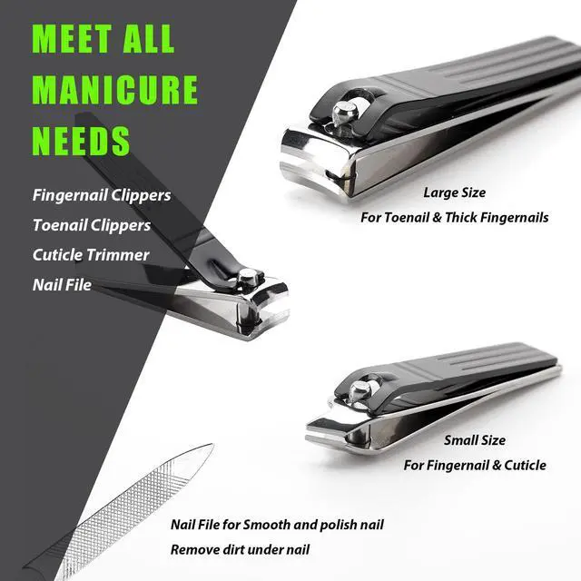 Alt view image 7 of 7 - Heavy Duty Podiatrist Toenail Clippers for Thick and Ingrown Nails, Toe Nail Clippers Sets for Men Women Seniors, Stainless Steel 4PCS