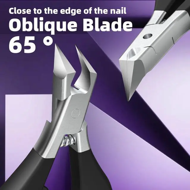 Alt view image 4 of 7 - Nail Clippers for Thick Toenails & Fingernails Straight Edge Stainless Steel Cutter with Safety Lock, Ergonomic Grip Professional Ingrown Nail Trimmer for Men & Women