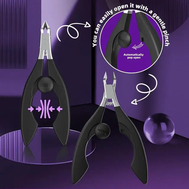 Alt view image 7 of 7 - Nail Clippers for Thick Toenails & Fingernails Straight Edge Stainless Steel Cutter with Safety Lock, Ergonomic Grip Professional Ingrown Nail Trimmer for Men & Women