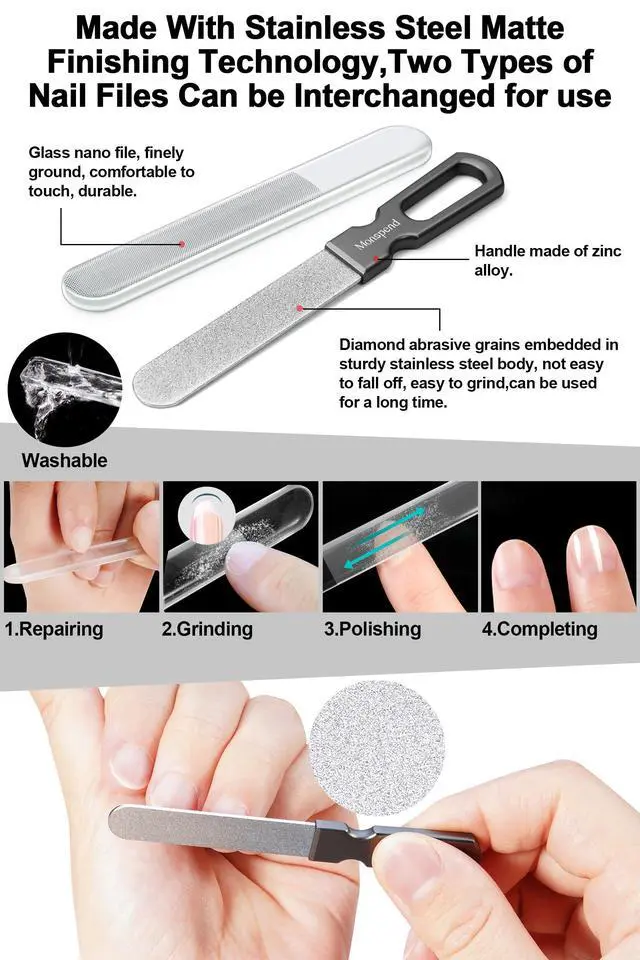 Alt view image 5 of 5 - Nail Clippers with Catcher No Splash Nail Cutters Fingernail and toenail Clippers for Thick Nail Stainless Steel Fingernail Cutter for Men WomenCustom Flannelette Bag Storage
