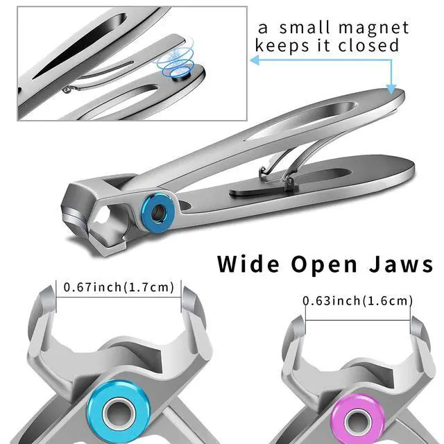 Alt view image 4 of 7 - Nail Clippers Set,Fingernail Toenail Clippers for Thick Nails,Nail Clipper for Adult Men Women Seniors