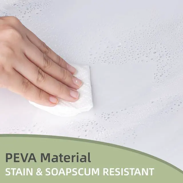 Alt view image 2 of 5 - Shower Curtain Liner Clear- Premium PEVA Waterproof Shower Curtain with Rust-Proof Grommets, Standard Size Bathroom Shower Curtains, 72x72 Inches Lightweight