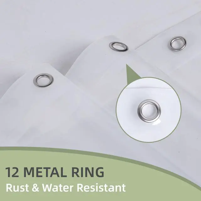 Alt view image 3 of 5 - Shower Curtain Liner Clear- Premium PEVA Waterproof Shower Curtain with Rust-Proof Grommets, Standard Size Bathroom Shower Curtains, 72x72 Inches Lightweight