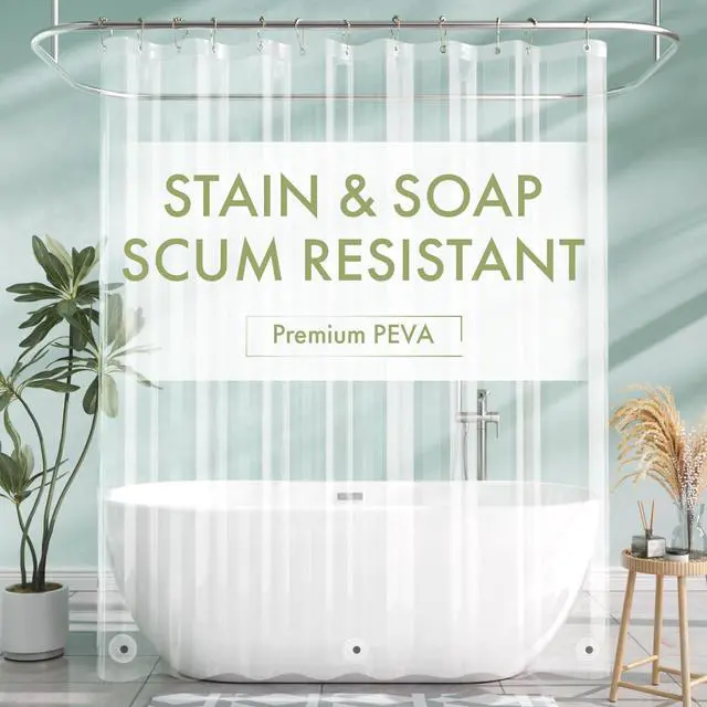 Main image of Extra Long Shower Curtain Liner, Clear, 84 Inches Long, 72x84 Plastic Curtain Liner, Cute PEVA Tall Shower Liner for Bathroom with 3 Magnets