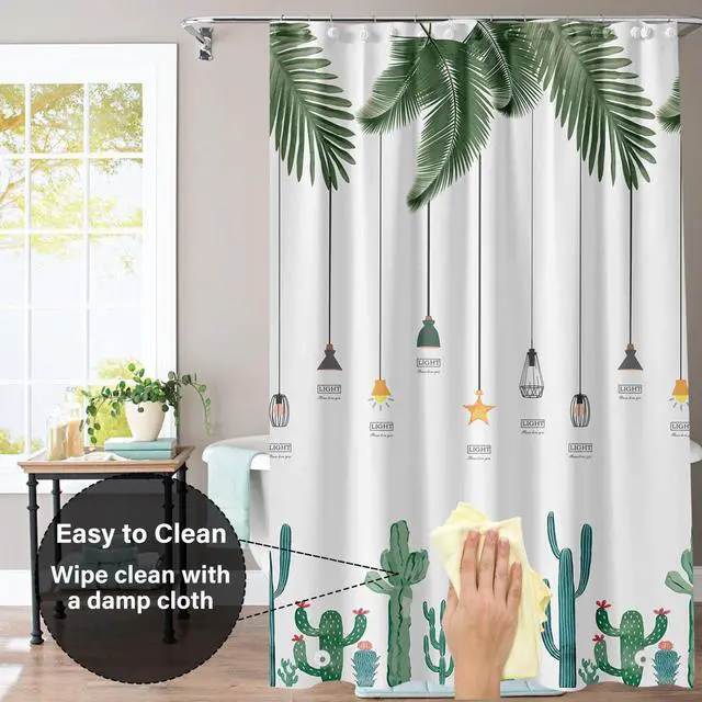 Alt view image 4 of 6 - Plastic Shower Liner - Premium PEVA 6G Thickened Shower Curtain Liner with Rustproof Grommets and 3 Weighted Magnets, Waterproof Shower Curtain for Bathroom(Tropical Leaf, 72*72)