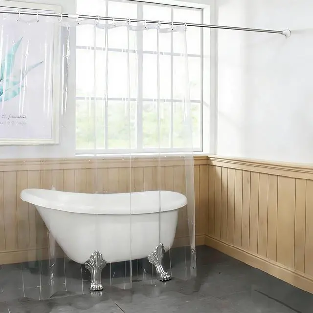 Alt view image 4 of 6 - Clear Shower Curtain - Fitted liners for baths and showers, Bathroom Liner