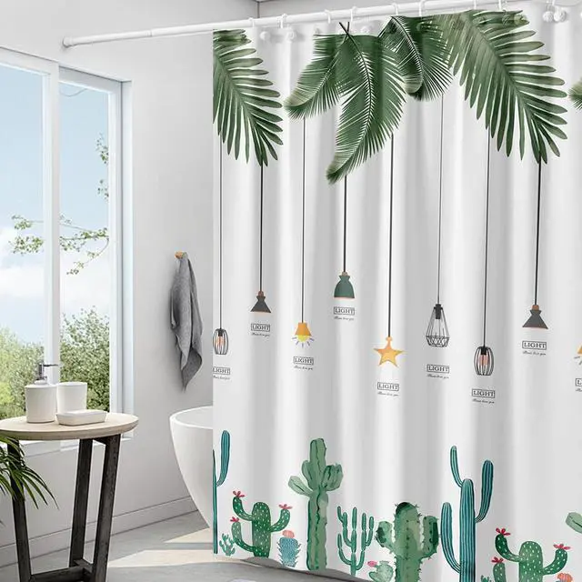 Alt view image 6 of 6 - Plastic Shower Liner - Premium PEVA 6G Thickened Shower Curtain Liner with Rustproof Grommets and 3 Weighted Magnets, Waterproof Shower Curtain for Bathroom(Tropical Leaf, 72*72)