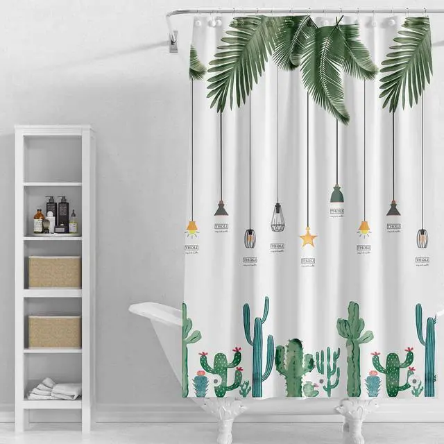 Main image of Plastic Shower Liner - Premium PEVA 6G Thickened Shower Curtain Liner with Rustproof Grommets and 3 Weighted Magnets, Waterproof Shower Curtain for Bathroom(Tropical Leaf, 72*72)