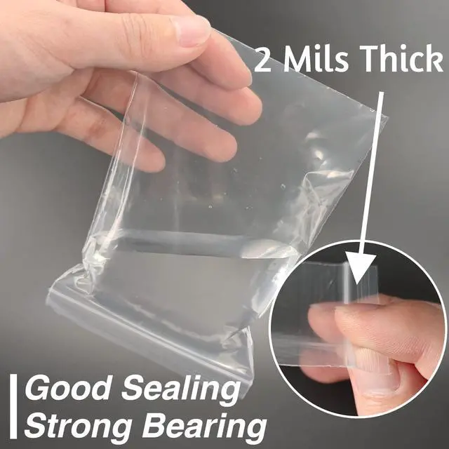 Alt view image 4 of 7 - 200Pcs 4x6 inch Clear Plastic Zip Bags, 2 Mil Thick