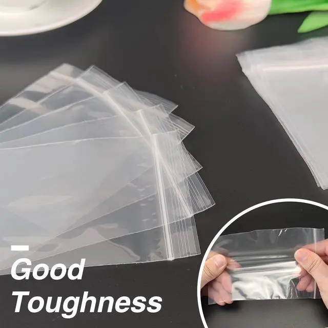 Alt view image 6 of 7 - 200Pcs 4x6 inch Clear Plastic Zip Bags, 2 Mil Thick