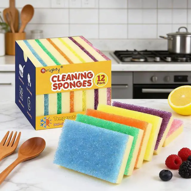 Alt view image 7 of 7 - Dish Sponges, Temperature-Responsive Kitchen Sponges 12 Pack
