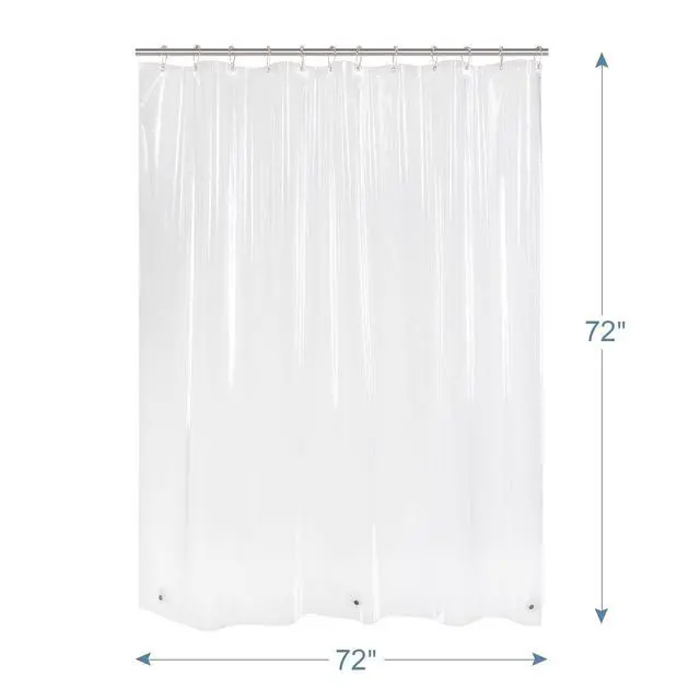 Alt view image 7 of 7 - Clear Shower Curtain Liner, Plastic Shower Curtain Liner, Lightweight Shower Liner PEVA, Waterproof Bathroom Shower Curtains with 3 Magnets and 12 Rustproof Grommets, 72x72 Inches