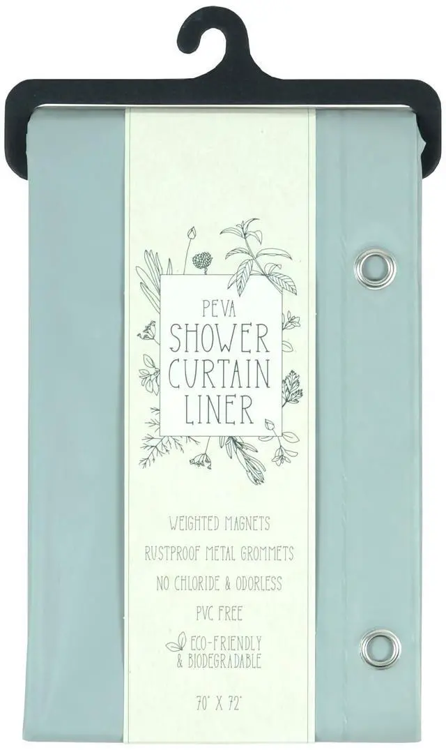 Main image of 3 Guage PEVA Shower Curtain Liner 70"x72" with 3 Magnets at Bottom & 12 Metal Grommet Holes for Your Shower Hooks (Grey-)