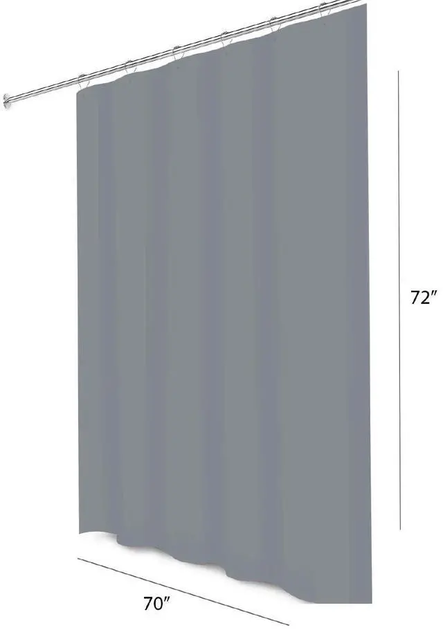 Alt view image 3 of 6 - 3 Guage PEVA Shower Curtain Liner 70"x72" with 3 Magnets at Bottom & 12 Metal Grommet Holes for Your Shower Hooks (Grey-)