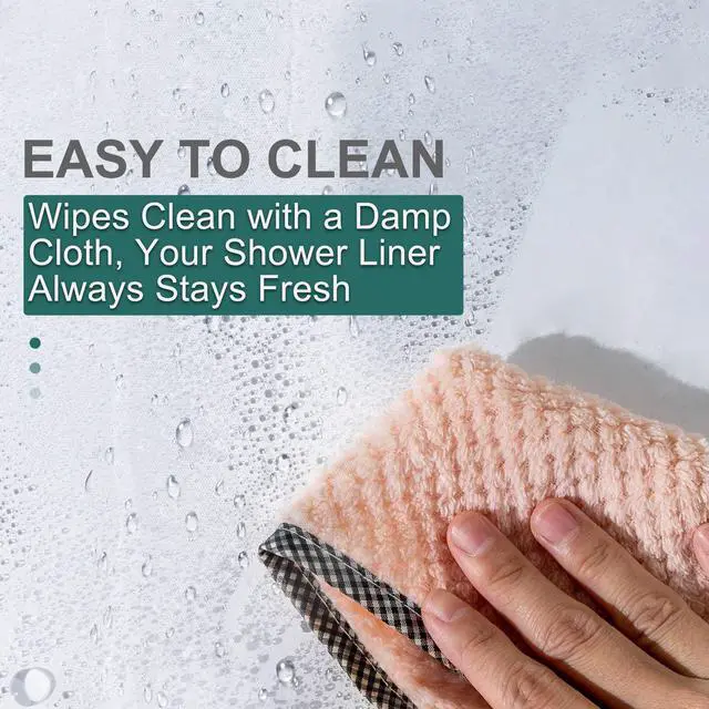 Alt view image 6 of 7 - Clear Shower Curtain Liner, Plastic Shower Curtain Liner, Lightweight Shower Liner PEVA, Waterproof Bathroom Shower Curtains with 3 Magnets and 12 Rustproof Grommets, 72x72 Inches
