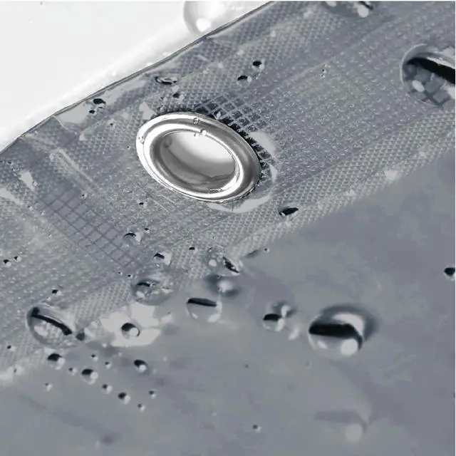 Alt view image 5 of 6 - 3 Guage PEVA Shower Curtain Liner 70"x72" with 3 Magnets at Bottom & 12 Metal Grommet Holes for Your Shower Hooks (Grey-)