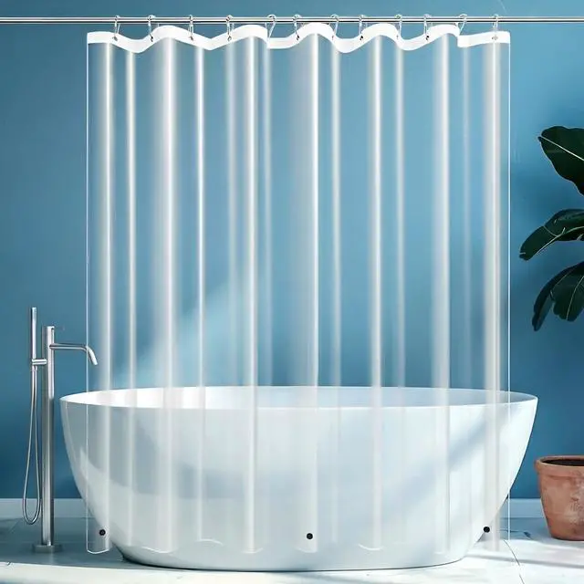 Main image of Shower Curtain Liner with Magnets | 72X72 inches | Clear PEVA, 70 GSM Premium Thickness | Fits Standard Shower, Waterproof, Odour-Free, Rustproof Grommets