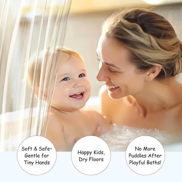 Alt view image 4 of 7 - Shower Curtain Liner with Magnets | 72X72 inches | Clear PEVA, 70 GSM Premium Thickness | Fits Standard Shower, Waterproof, Odour-Free, Rustproof Grommets