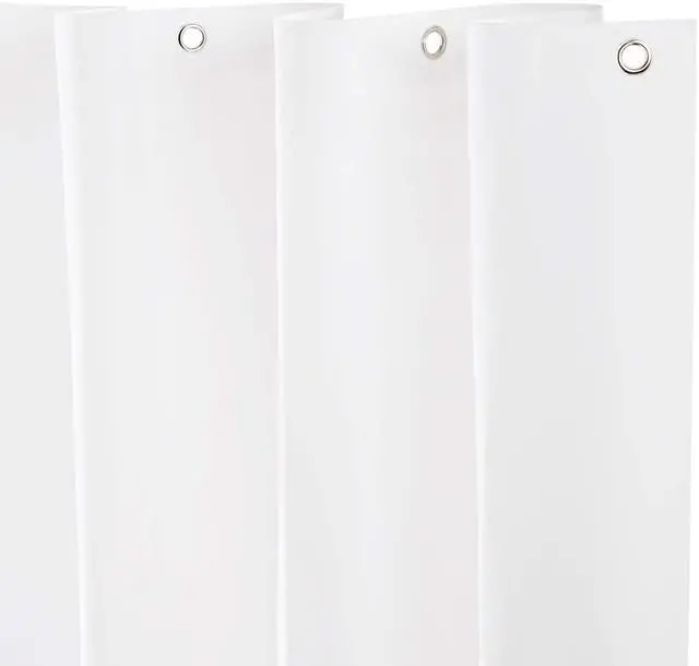 Main image of KN61440 Medium Weight 5 Gauge Waterproof PEVA Shower Curtain Liner with Rust-Resistant Metal Grommets and Weighted Magnetic Hem for Bathroom, 70" W x 72" H, White, 1-Pack