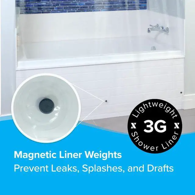 Alt view image 6 of 6 - Protected Shower Curtain Liner, 3G Lightweight, 70"x72", Clear