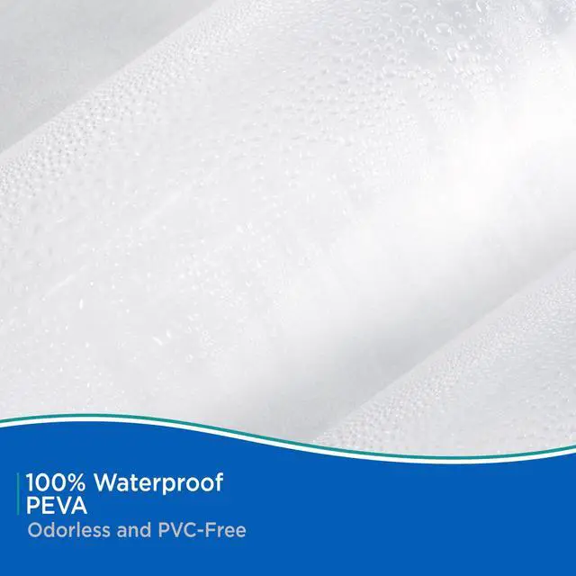 Alt view image 5 of 7 - KN61433 Lightweight 3 Gauge Waterproof PEVA Shower Curtain Liner with Durable Eyelet Hang Holes and Weighted Magnetic Hem for Bathroom, 70" W x 72" H, Clear, 1-Pack