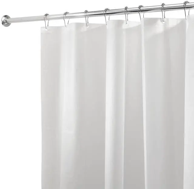 Main image of PEVA Mold and Mildew Resistant Plastic Shower Curtain Liner for Use Alone or With Fabric Curtain, Set of 2, 72 x 72, White
