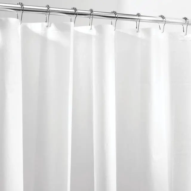 Alt view image 4 of 5 - PEVA Mold and Mildew Resistant Plastic Shower Curtain Liner for Use Alone or With Fabric Curtain, Set of 2, 72 x 72, White